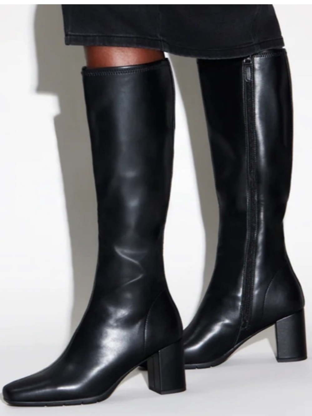 Aerosoles Micah Black Knee High Block Heel Boots